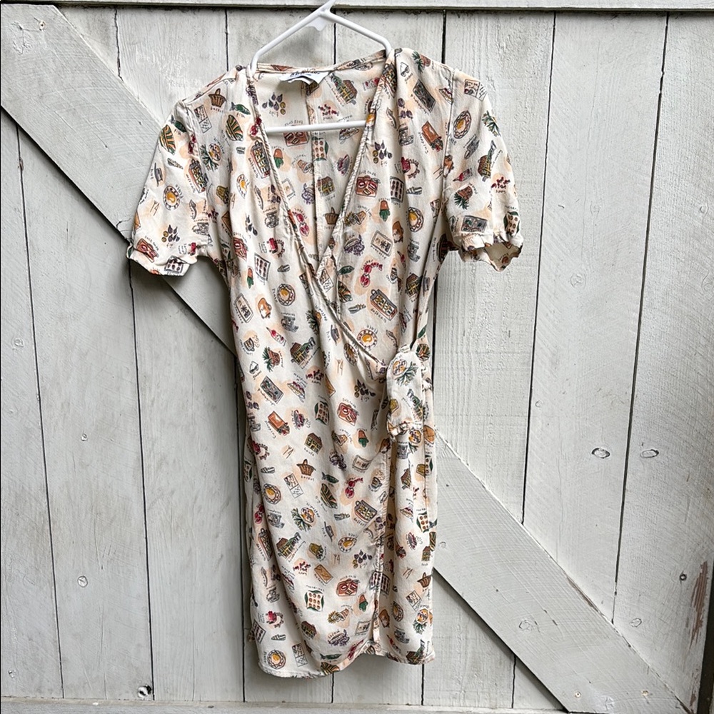 Floral Print Wrap Dress